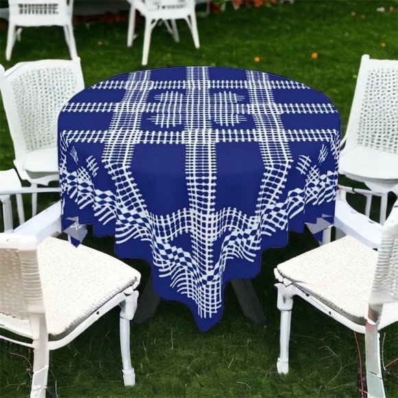 Blue White Tablecloth | wedding table cloth | Rectangle Square or Round Fit gift - Picture 1 of 10
